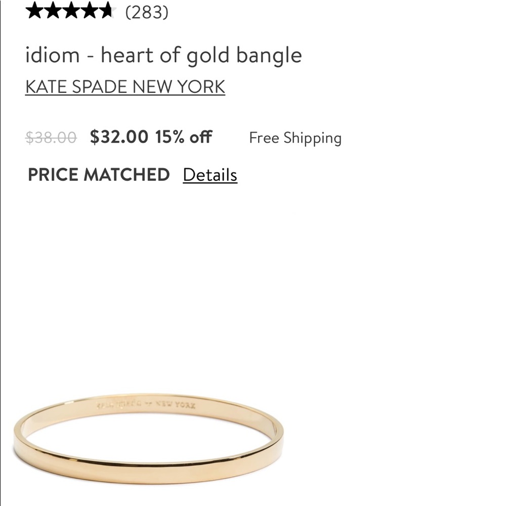 Kate Spade “Heart of Gold” Idiom bangle